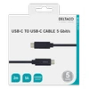 DELTACO USB-C - USB-C laidas, 5Gbit / s, 5A, 2M, juodas USBC-1503M