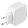 DELTACO USB sieninis įkroviklis, 2x USB-A 2,4 A, iš viso 24 W, baltas USB-AC175