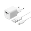 DELTACO USB sieninis įkroviklis, USB-A, 2,4 A, įsk. 1 m su „Žaibas“ laidu Iphone telefonams USB-AC181
