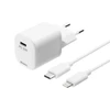 DELTACO USB sieninis įkroviklis, USB-C, PD 20 W, 1 m C - „Žaibas“ USBC-AC141