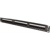 Deltacoimp DELTACO 19 "komutacinė panelė, 24xRJ45, Cat6a, UTP, 1U, 10Gbps, metalinė, juoda / PAN-124