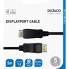 DisplayPort kabelis DELTACO 4K UHD, 21.6 Gb/s, 5m, juodas / DP-1050-K / R00110004