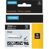 DYMO Rhino Professional, noticeable permanent vinyl tape, 19 mm, baltas text on juodas tape, 5.5m / 1805436