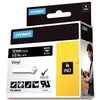 DYMO Rhino Professional, pastebima nuolatinė vinilo juosta, 12mm, baltas tekstas ant juodos juostos, 5,5m 1805435
