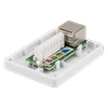 Ekranuotas tinklo lizdas FTP 1xRJ45, Cat6 DELTACO baltas / VR-216