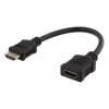 Flexible HDMI adapter, 0,2m, HDMI M/F, UHD DELTACO / HDMI-21F