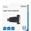 HDMI - DVI-D adapteris DELTACO paauksuotos jungtys, 1080p, juodas / HDMI-10-K / R00100020