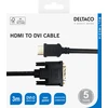 HDMI į DVI kabelis DELTACO 1080p, DVI-D Single Link, 3m, juodas / HDMI-113-K / R00100023
