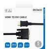 HDMI į DVI kabelis DELTACO 1080p, DVI-D Single Link, 1m, juodas / HDMI-110-K / 00100021