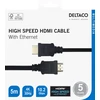 HDMI kabelis DELTACO 4K UHD, 5m, juodas / HDMI-1050-K / R00100015