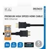 HDMI kabelis DELTACO Premium High Speed, 4K UHD, 3m, juodas / HDMI-1030-K / R00100010