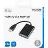 HDMI - VGA adapteris DELTACO 1920x1080 60Hz, 0.2m, juodas / HDMI-VGA7 / R00100028
