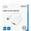 HDMI - VGA adapteris DELTACO 1920x1080 60Hz, 0.2m, baltas / HDMI-VGA8-K / R00140002