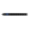 Ilgiklis DELTACO 19 "PDU su 7 CEE 7/4 lizdais, 3500W, ampermetru ir voltmetru, juoda / GT-8641