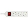 MicroConnect Ilgiklis DELTACO 3 lizdų, 5.0m, su jungikliu, baltas / GT-116D