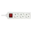 MicroConnect Ilgiklis DELTACO 3 lizdų, 5.0m, su jungikliu, baltas / GT-116D
