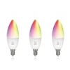 Išmanioji lemputė DELTACO SMART HOME LED, 3 vnt. pakuotėje, E14, WiFI 2.4GHz, 5W, 470lm, reguliuojama, 2700K-6500K, 220-240V, RGB / SH-LE14RGB-3P