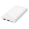 Išorinė baterija DELTACO 10000 mAh, 2,1 A / 10,5 W, 37 Wh, 2x USB-A, balta / PB-A1001