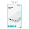 Išorinė baterija DELTACO 10000 mAh, 2,1 A / 10,5 W, 37 Wh, 2x USB-A, balta / PB-A1001