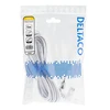 Išvesties kabelis DELTACO skirtas prijungti prie įrenginio ir sieninio lizdo, 5 m, kampinis CEE 7/16 į kampinį IEC 60320 C7, maks. 250 V 2,5 A, baltas / DEL-109BV