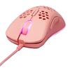 Klaviatūra Itin lengva žaidimų pelė DELTACO GAMING PM75 6400 DPI, RGB, guma padengtos šoninės rankenos, rožinė / GAM-108-P