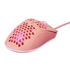 Klaviatūra Itin lengva žaidimų pelė DELTACO GAMING PM75 6400 DPI, RGB, guma padengtos šoninės rankenos, rožinė / GAM-108-P