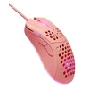 Klaviatūra Itin lengva žaidimų pelė DELTACO GAMING PM75 6400 DPI, RGB, guma padengtos šoninės rankenos, rožinė / GAM-108-P