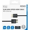 Itin plonas HDMI kabelis DELTACO 4K UHD, 1m, juodas / HDMI-1091-K / 00100017