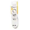 Bikuvalt Įžemintas ilgiklis DELTACO su 2x USB-A and 3x CEE 7/3 lizdais, apsaugota nuo vaikų, 1,5 m, baltas / GT-0310
