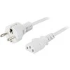 Įžemintas įtaiso kabelis DELTACO CEE 7/7 į IEC 60320 C1332, max 250V / 10A, 0.5m, baltas / DEL-109MV-50