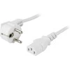 Įžemintas kabelis DELTACO kampinis CEE 7/7 į IEC 60320 C13, max 250V / 10A, 0.2m, baltas / DEL-109V-20
