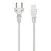 Įžemintas prietaiso kabelis DELTACO tiesus CEE 7/7 į tiesų IEC 60320 C5, 1m, max 250V / 2.5A, 3X0.75mm2, baltas / DEL-109CV