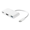 Jungčių stotelė DELTACO USB-C to HDMI and USB-A, USB-C portas energijos perdavimui 3.0, 3840x2160 30 Hz, balta / USBC-HDMI23