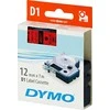 Juostelė DYMO D1 12mm x 7m, vinilinė, juoda ant raudono / S0720570 45017