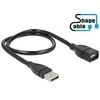 Kabelis DELOCK USB 2.0, 0,5 m, juodas / 83499