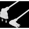 Kabelis DELTACO, 0.5m, CEE 7/16, IEC 60320 C7, Max 250V 2.5A, baltas/ DEL-109BR