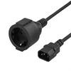 Cable straight IEC 60320 C14 to straight CEE 7/4 DELTACO, 1m, juodas / DEL-109P-100