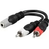 Kabelis DELTACO 3.5mm F-2xRCA M, 0.1m / AA-6A
