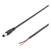 Kabelis DELTACO 5.5x2.1mm DC to open ended wire, 2m, 20AWG, juodas / DEL-109UB