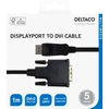 Kabelis DELTACO DisplayPort - DVI-D Single Link, 1080p 60Hz, 1m, juodas / DP-2010-K / 00110008