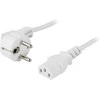 Kabelis DELTACO kampinis CEE 7/7 iki IEC 60320 C13 , max 250V / 10A, 1m, baltas / DEL-109EV