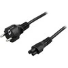 Kabelis DELTACO CEE 7/7 įIEC 60320 C5, max 250V / 2.5A, 2m, juodas / DEL-109N