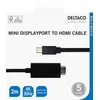 Kabelis DELTACO miniDisplayPort į HDMI, 4K UHD, 2m, juodas / DP-HDMI204-K / R00110020