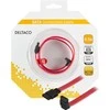 Kabelis DELTACO SATA, 0.5m, raudonas kampinis / SATA-05A-K