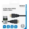 Kabelis DELTACO Ultra High Speed HDMI, ARC, QMS, 8K in 60Hz, 4K UHD in 120Hz, 1m, juodas / HU-10-R