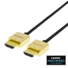 Kabelis DELTACO Itin plonas HDMI, 4K UHD, 2m, juodas/auksinis/ HDMI-1042-K / 00100011