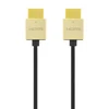 Kabelis DELTACO Itin plonas HDMI, 4K UHD, 2m, juodas/auksinis/ HDMI-1042-K / 00100011