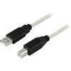 Kabelis DELTACO USB 2.0 "A-B", 5.0m, baltas-juodas / USB-250