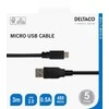 Kabelis DELTACO USB 2.0 Micro B, 2.4A, 3m, juodas / USB-303S-K / R00140010
