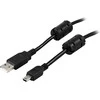 Kabelis DELTACO USB 2.0 Type A Male - Type Mini B Male, ferito šerdys, 2m, juodas / USB-26FS